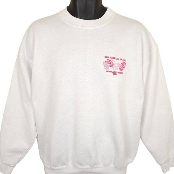 Vintage International Womens Conference Sweatshirt Mens Size Large White Y2K - Picture 2 of 6